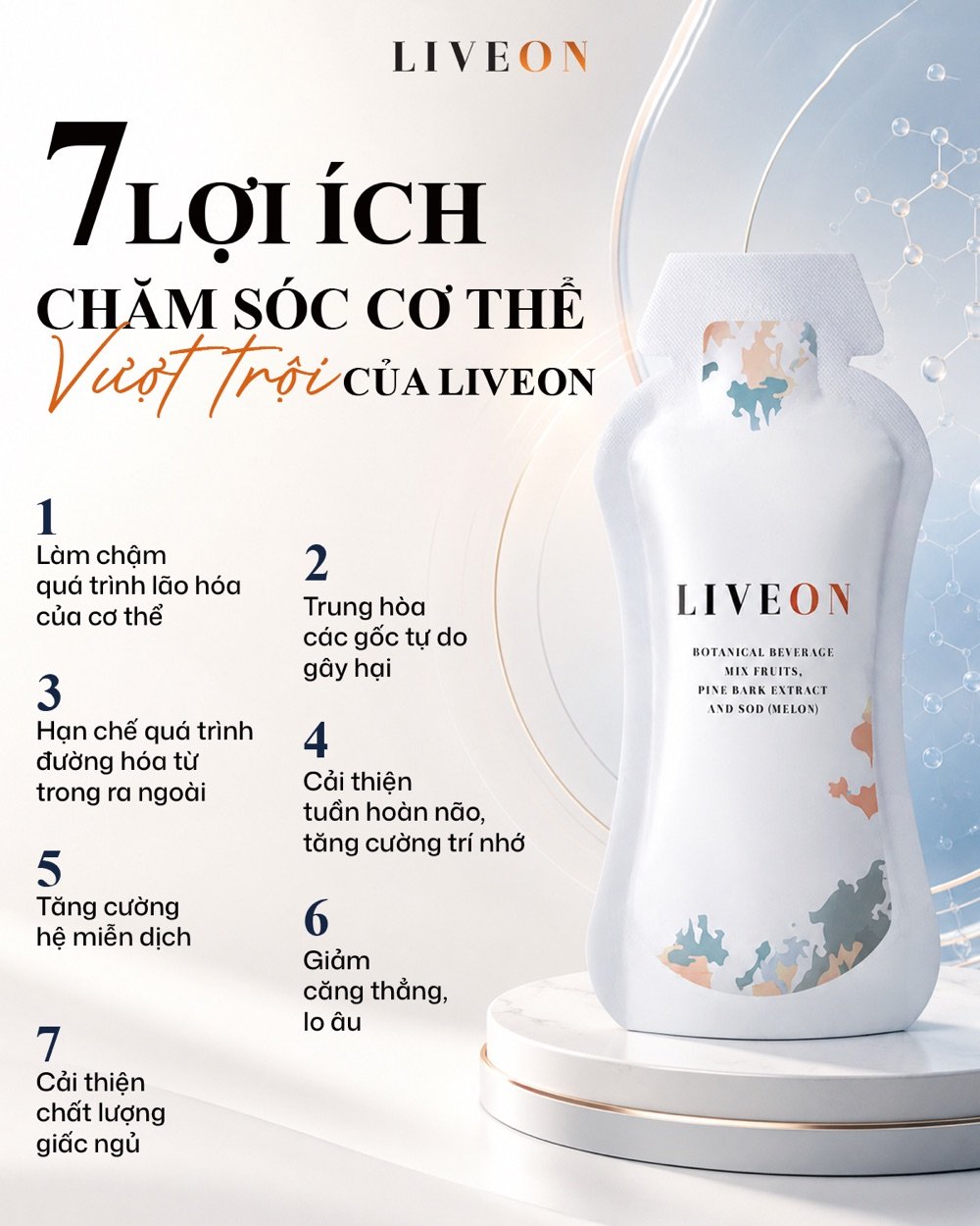 7 lợi ích chăm sóc cơ thể vượt trội của LIVEON