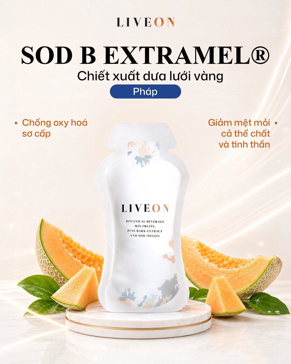 SOD B Extramel — chiết xuất dưa lưới vàng Pháp